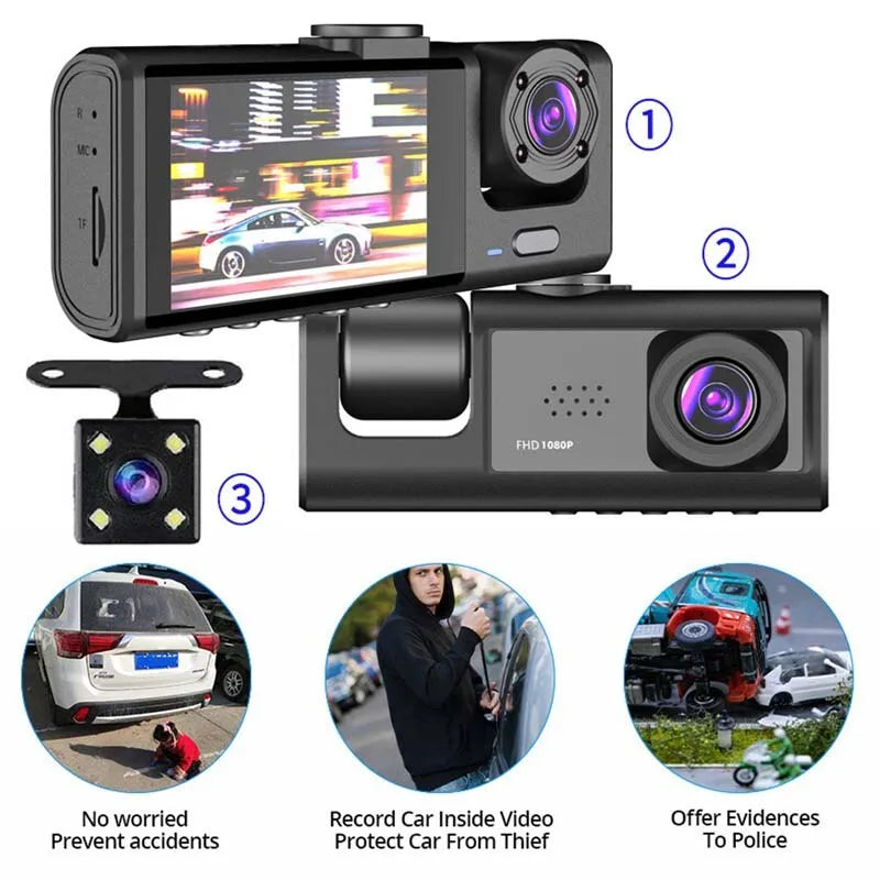 W/ IR Night Vision Loop Recording Dash Cam