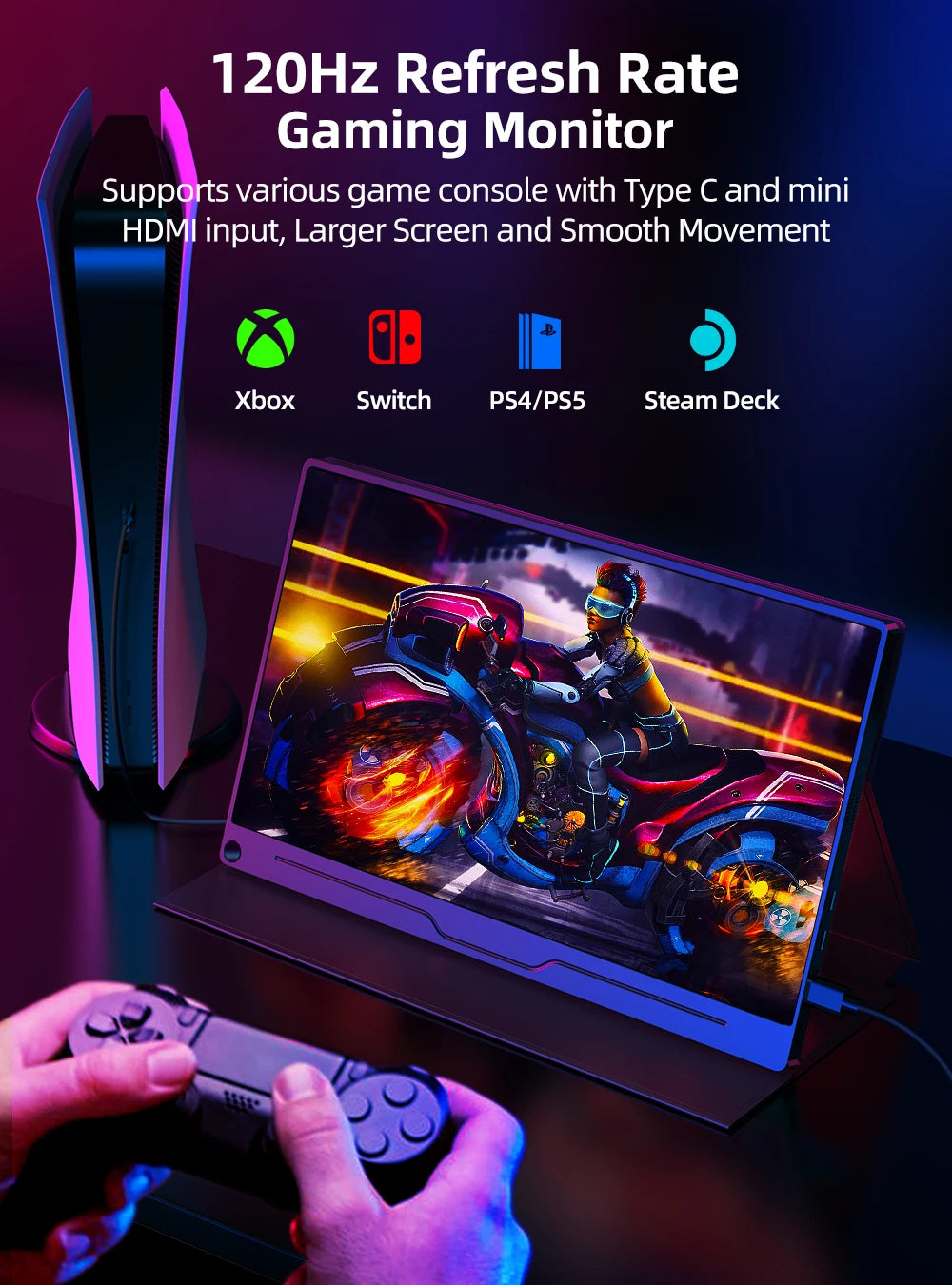 2K 16'' 120Hz Portable Gaming Monitor