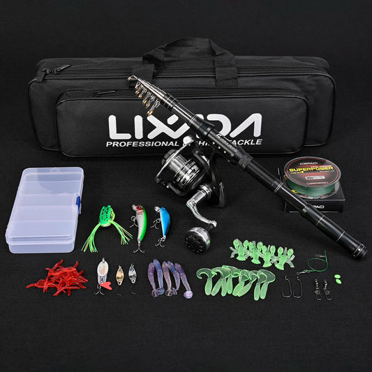 Telescopic Fishing Rod and Spinning Reel Combos Kit