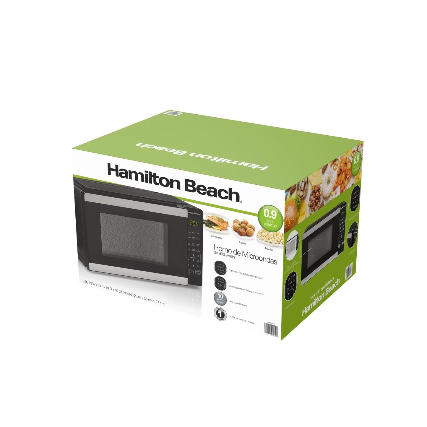 900 Watts, Stainless Steel Countertop Microwave Oven,