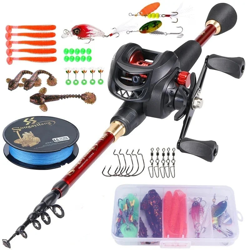 1.8-2.4m Telescopic Fishing Combo Carbon Fibre Rod