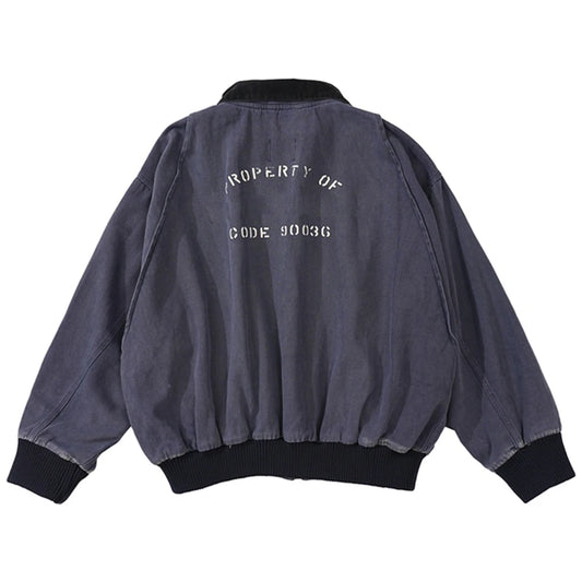 Women Vintage Embroidery logo Mechanic Jacket