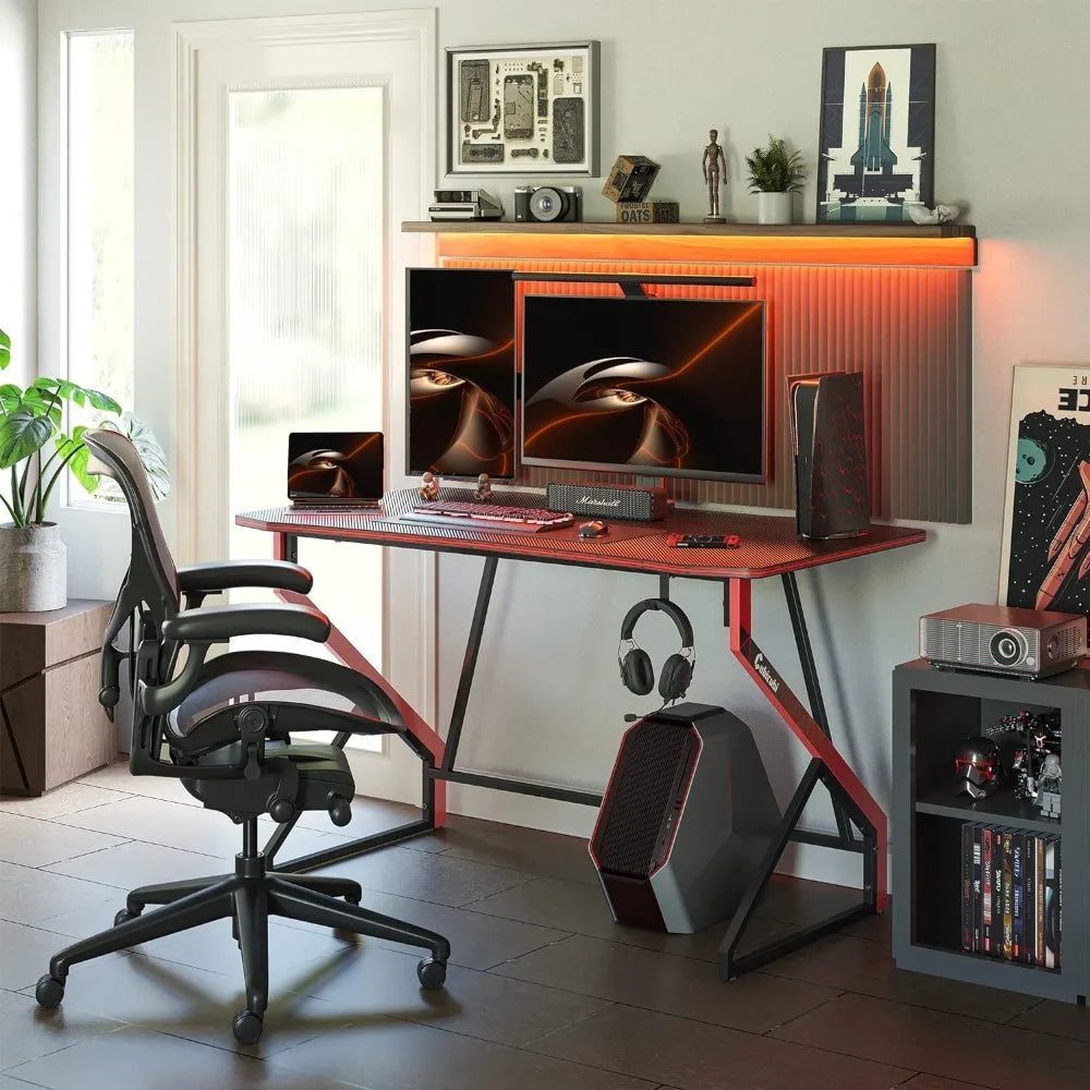Z Shaped 55 inch Gaming Computer Desk