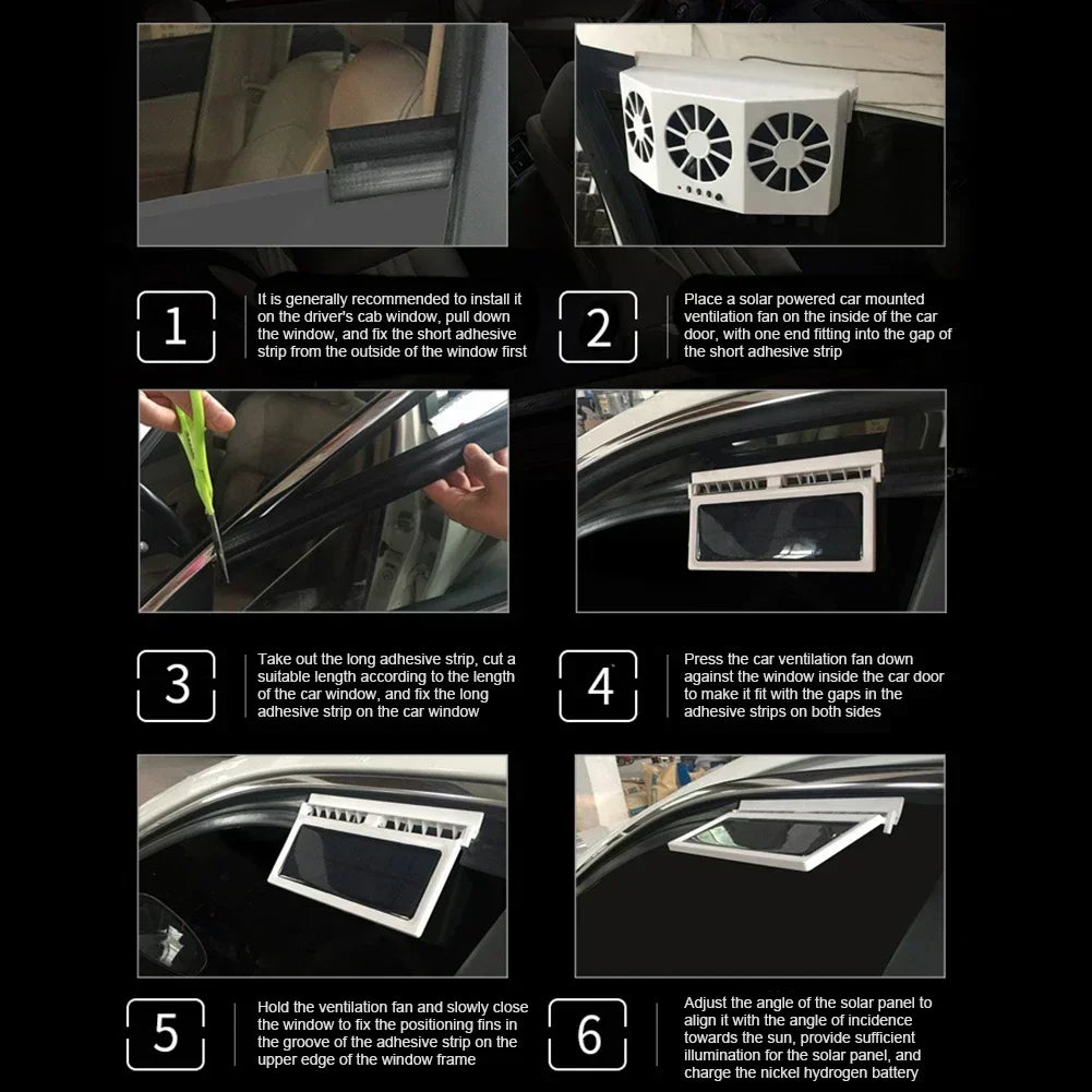 USB Rechargeable Solar Car Fan