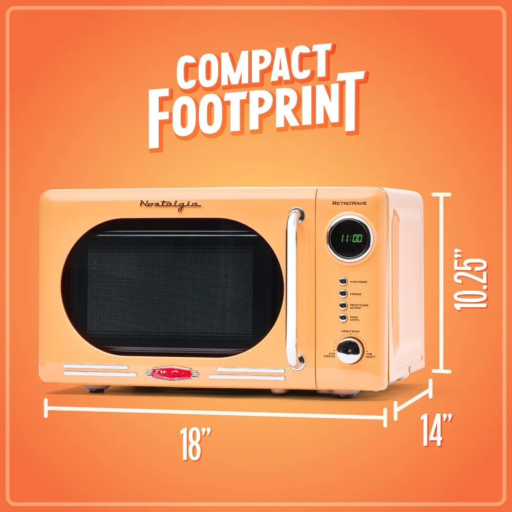 Retro Compact Countertop Microwave Oven