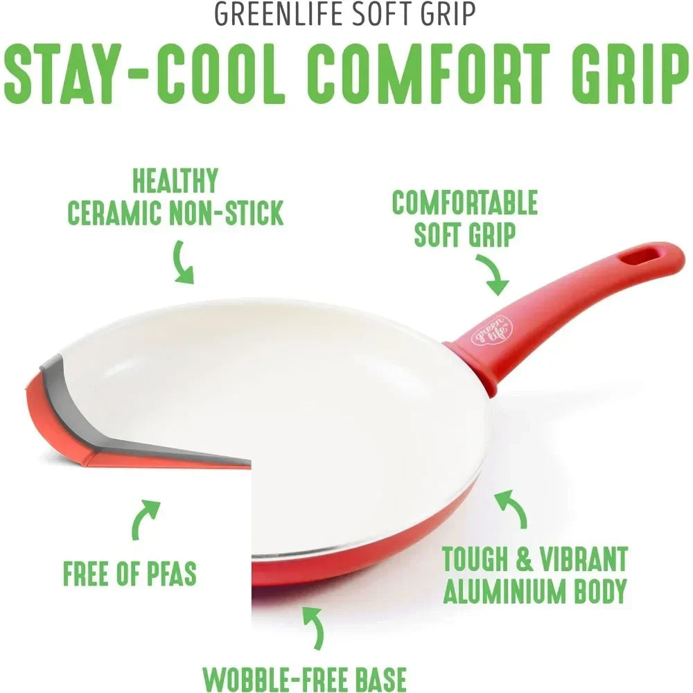 16 Piece Kitchen Pots and Frying Pans Set