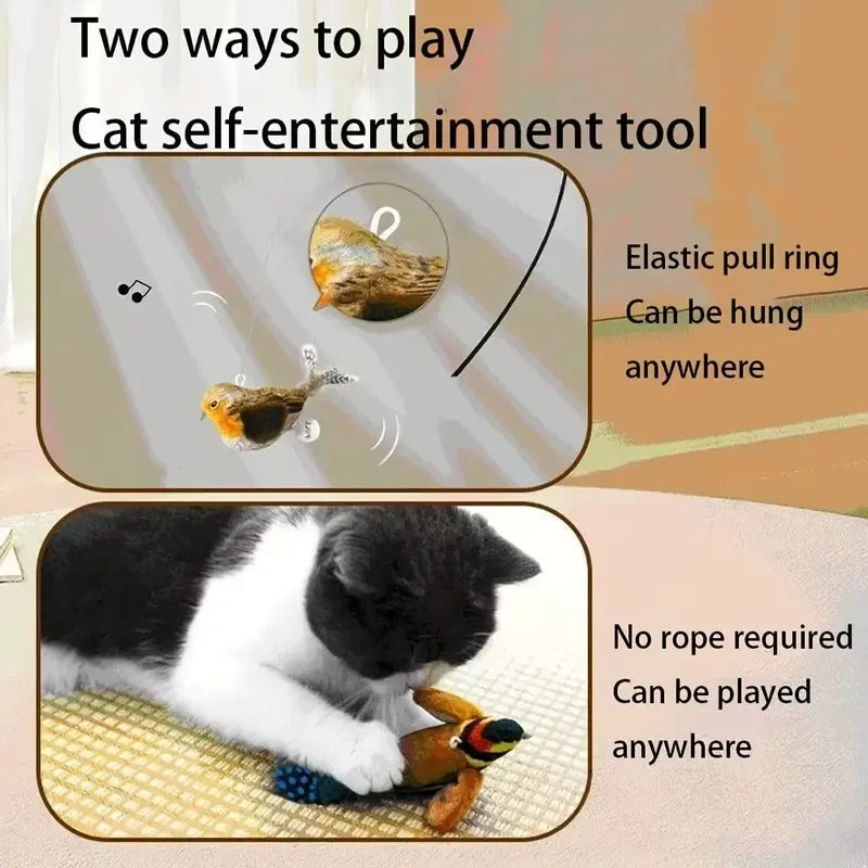 Interactive Touch-Activated Flapping Bird Cat Toy