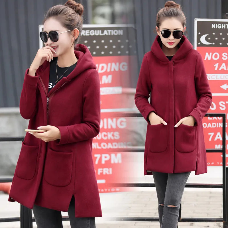 Autumn Winter Women's Fleece Jacket Coats