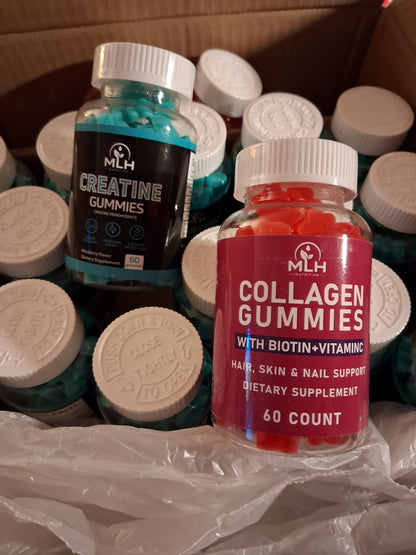 MLH nutrition-Collagen Protein Gummies with BIOTIN/VITAMIN C, supports skin, nails, hair