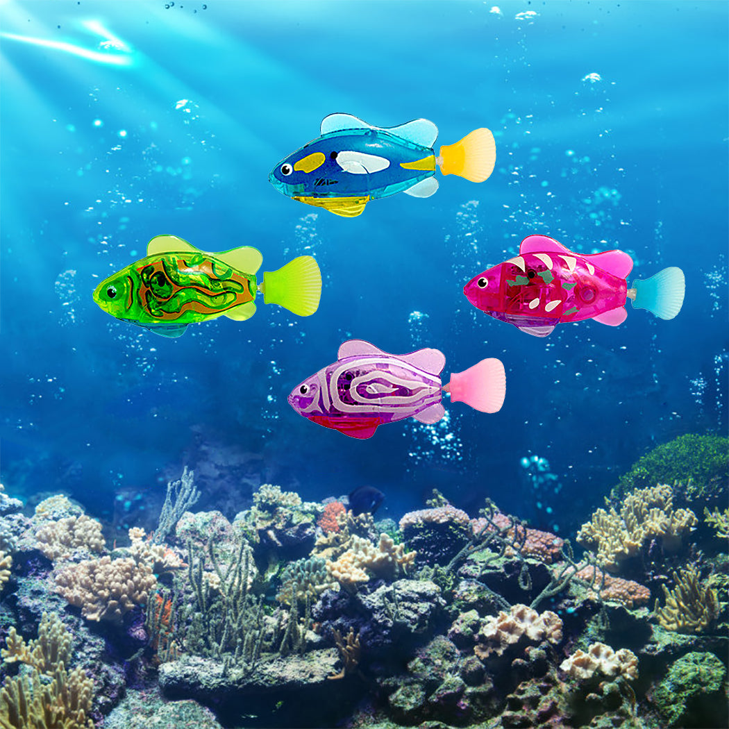 Pet Fish Electronic Cat Toys With Grass LED Light