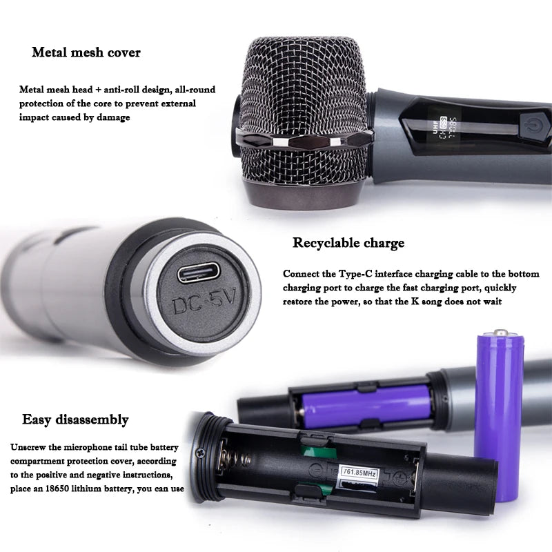 Wireless Dynamic VHF Handheld Microphone