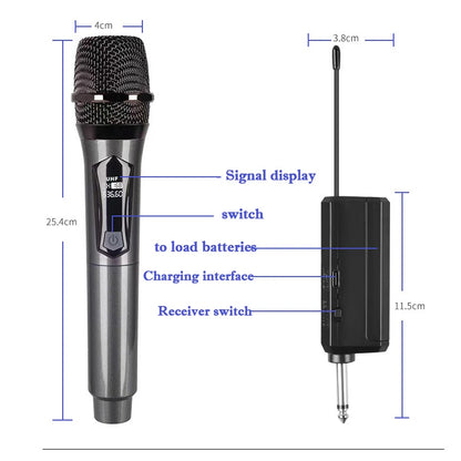 Wireless Dynamic VHF Handheld Microphone