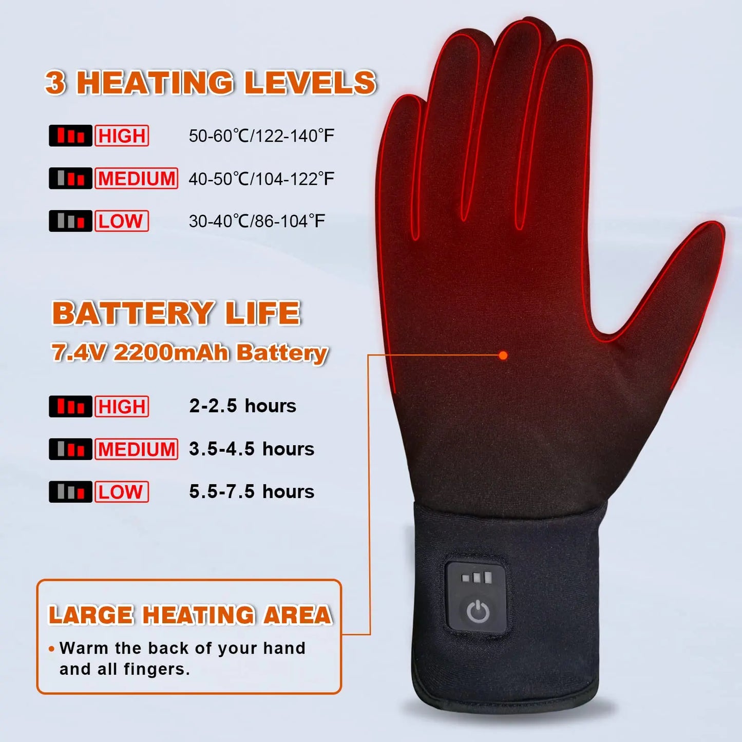 Heated Touch Screen Gloves for Men & Women