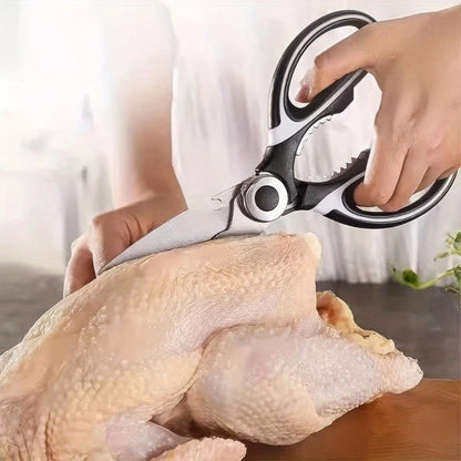 1 Piece of Multifunctional Kitchen Scissors Black, Sharp Blade, Suitable for Cutting Chicken, Duck or Fish Meat, Kitchen Tool
