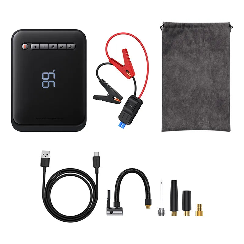 2 in 1 Car Jump Starter Car Wireless Tire Inflator Pump Air Compressor