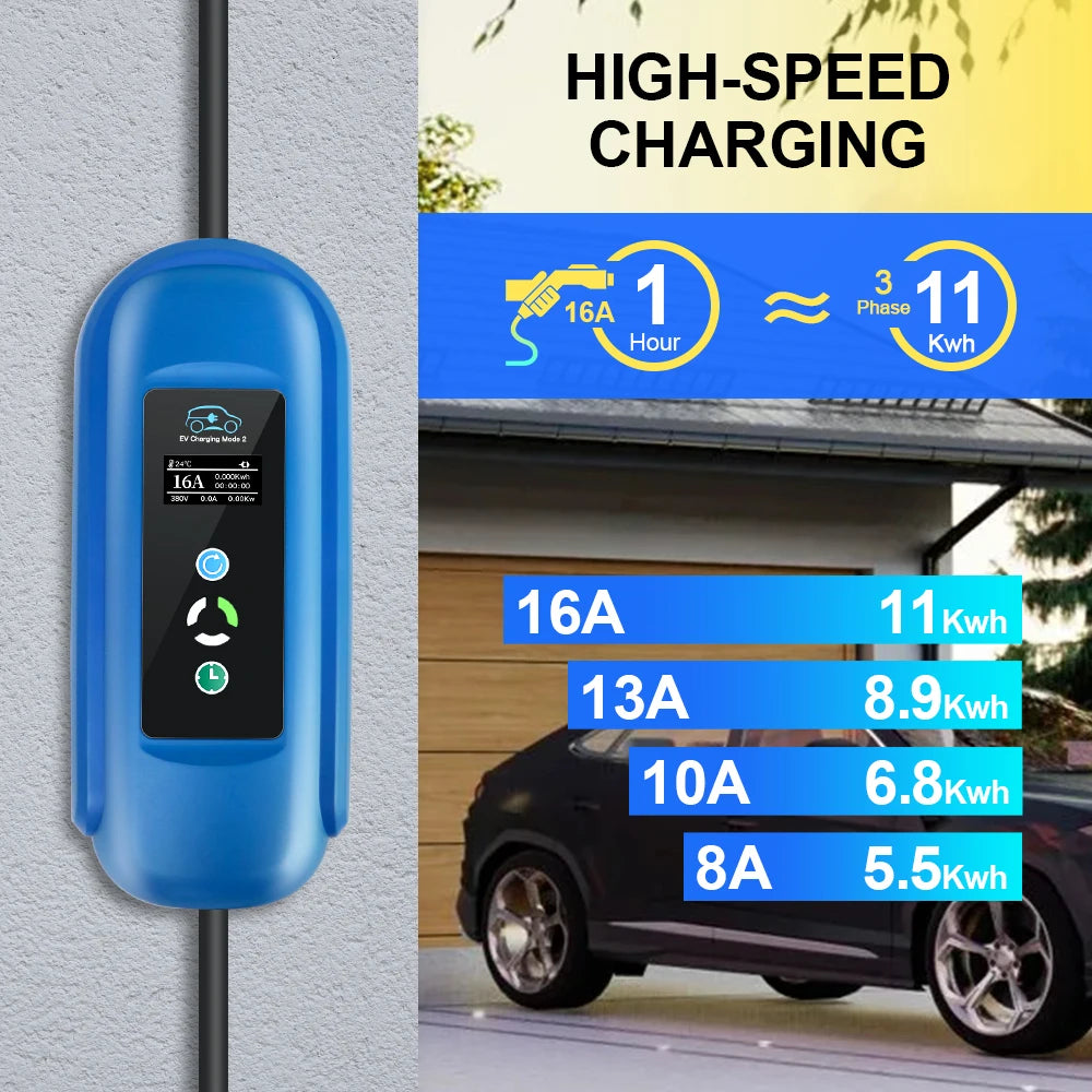 16A 11KW Type  EV Charger