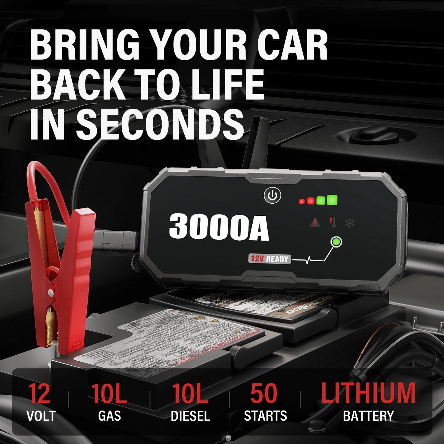 3000A Jump Starter Power Bank Car Booster