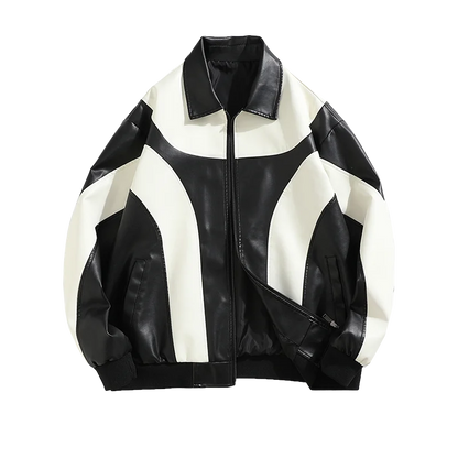 Hip Hop Men Faux Leather Motorcycle Jacket