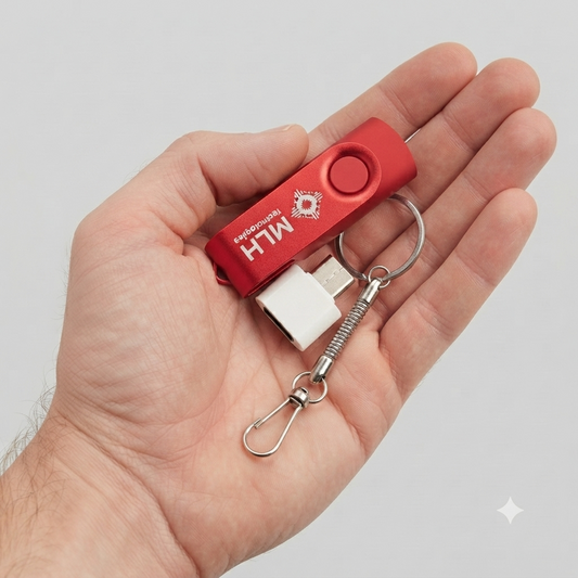 MLH Technologies USB Flash Thumb Drive with Type-C Adapter and Keychain