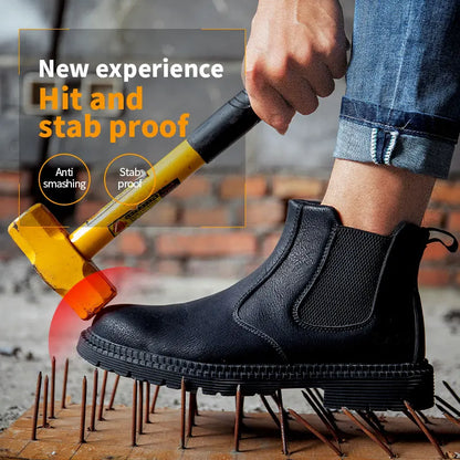 Men Leather Waterproof Work & Safety Boots