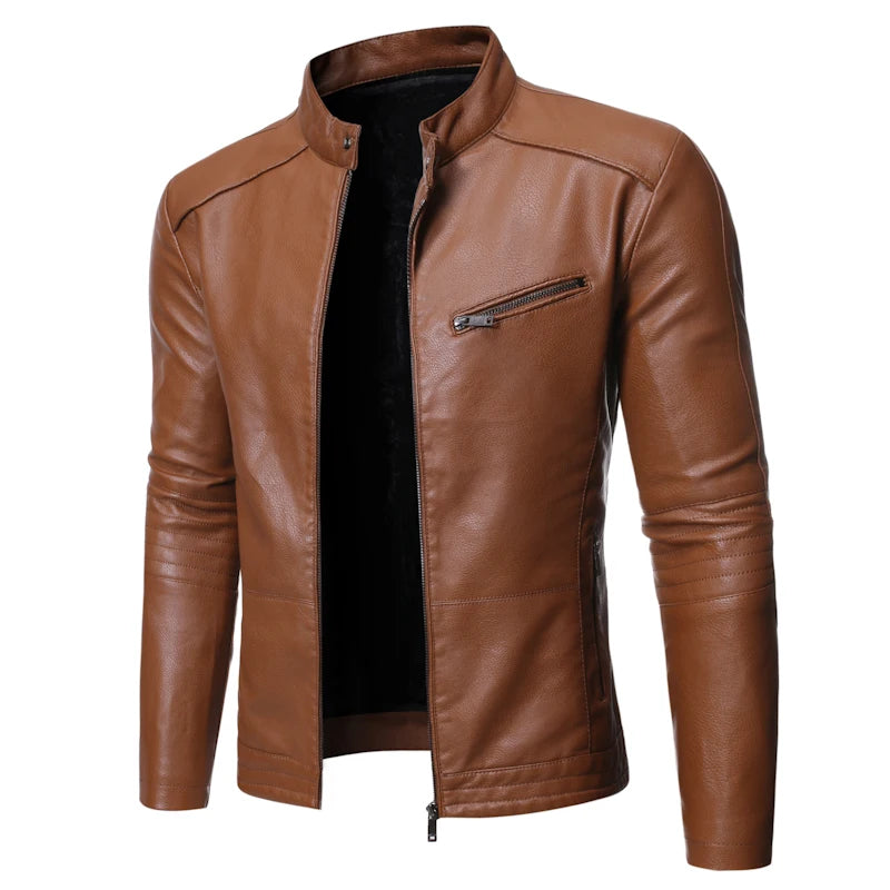 PU Casual Leather Jacket