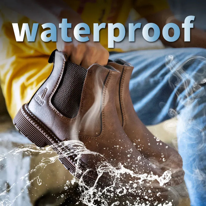 Men Leather Waterproof Work & Safety Boots