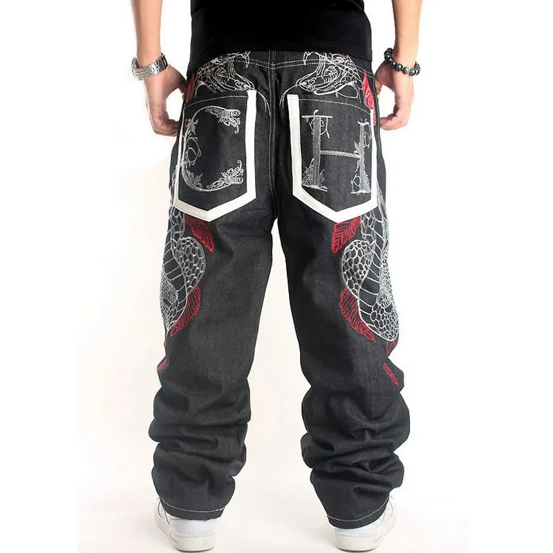 Men Street Dance Wide Legs Baggy Jeans