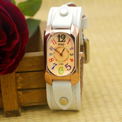 Women Cow Leather Strap Watch