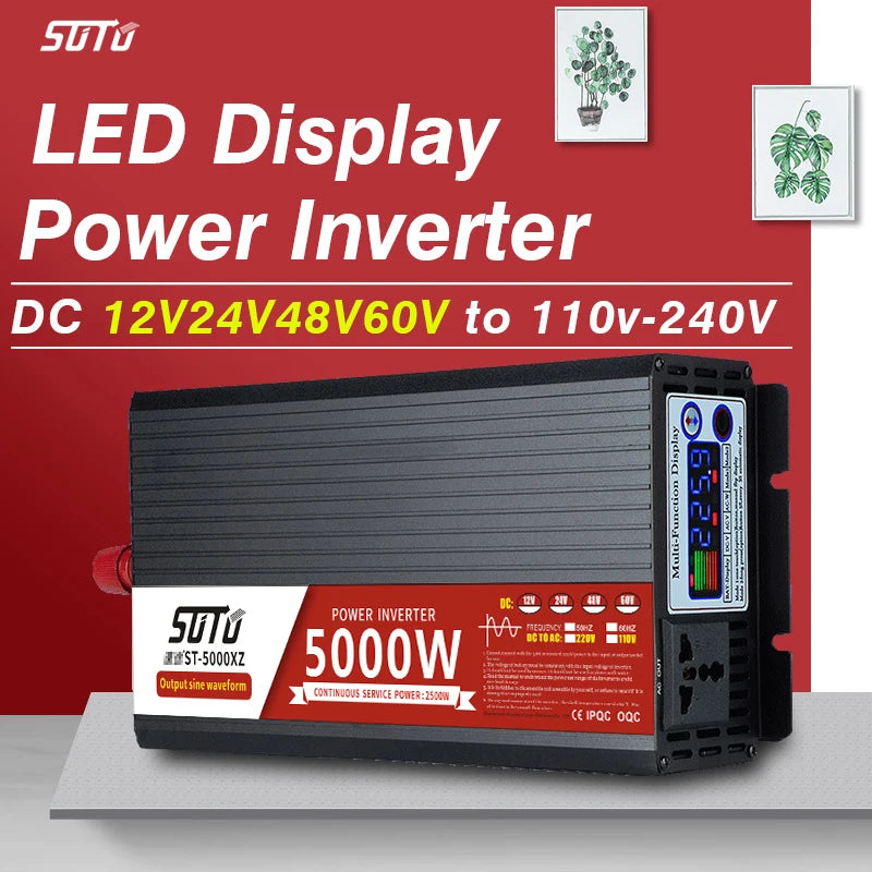 Universal 12V24V48V60V to 110V-240V LCD Screen Inverter