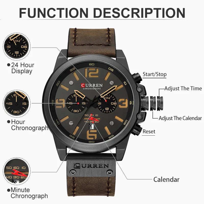 Mens  Luxury Brand Waterproof Sport Watches