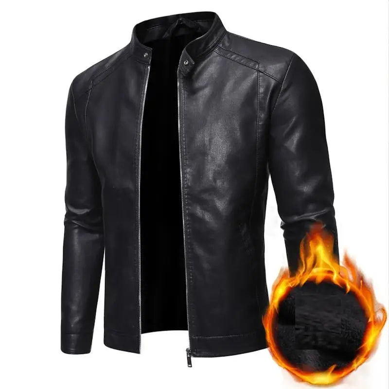 Men's Stylish Faux Leather Motorcycle Jacket