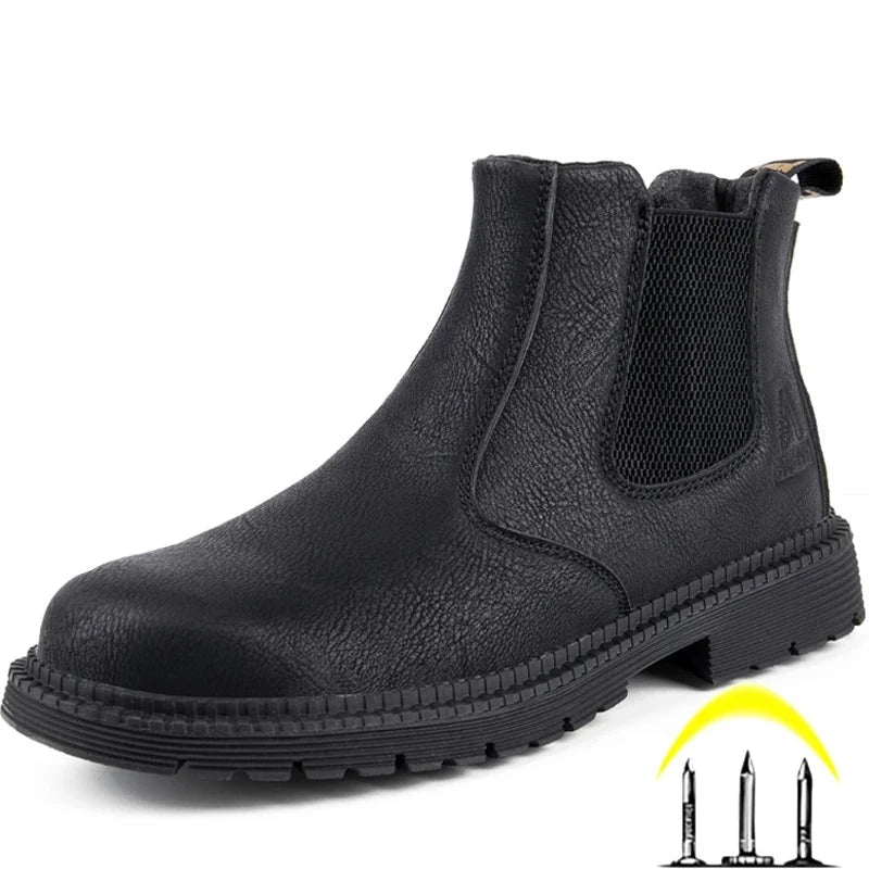 Men Leather Waterproof Work & Safety Boots