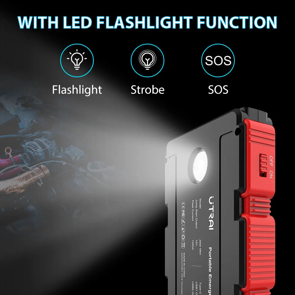 1000A Car Jump Starter  Power Bank