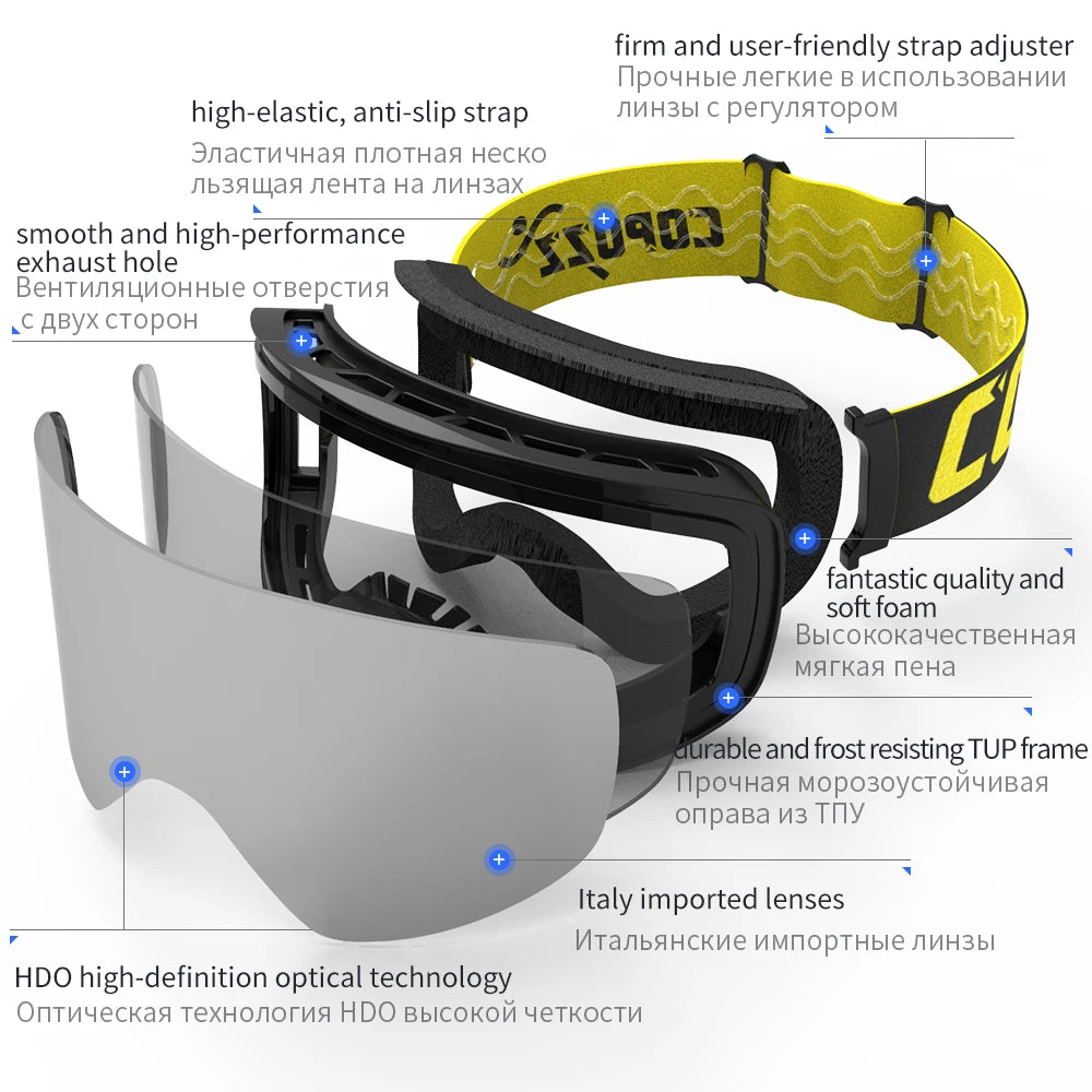 Anti-fog UV400 Ski Goggles