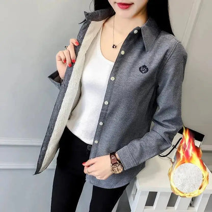 Velvet Thicken Shirt Jacket