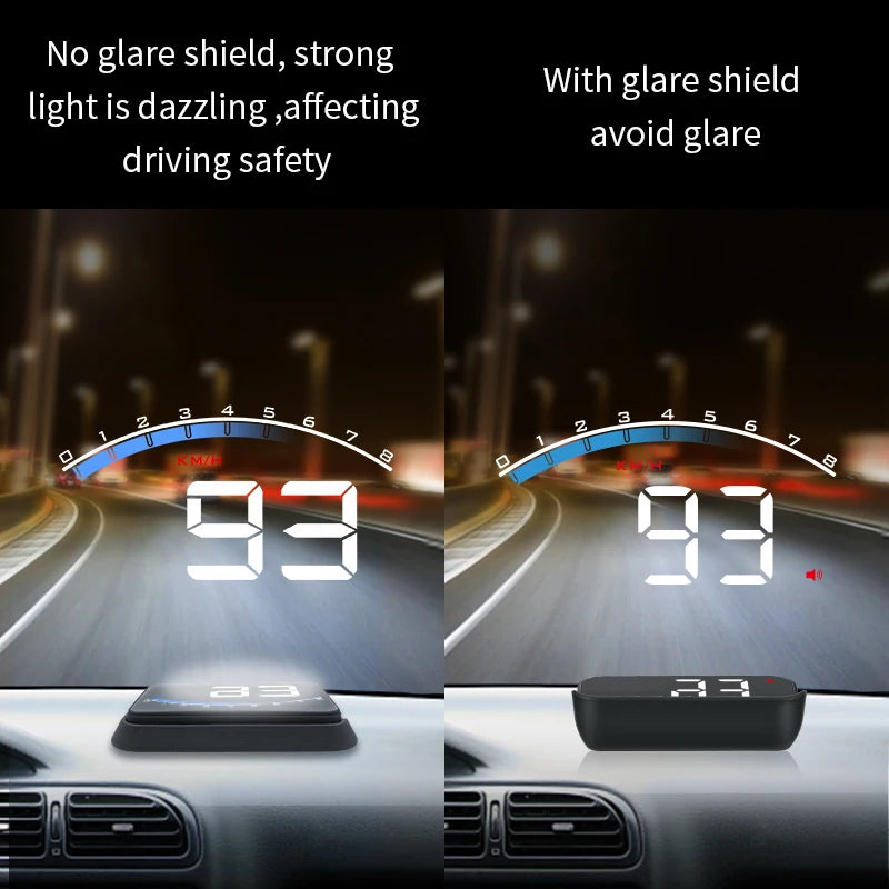 HD M6S HUD Car Head Up Display Security Alarm Windshield