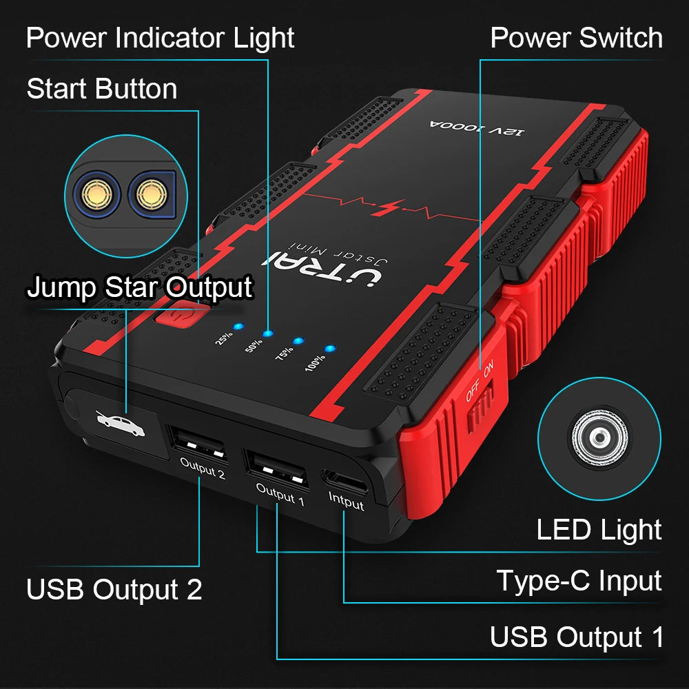 1000A Car Jump Starter  Power Bank