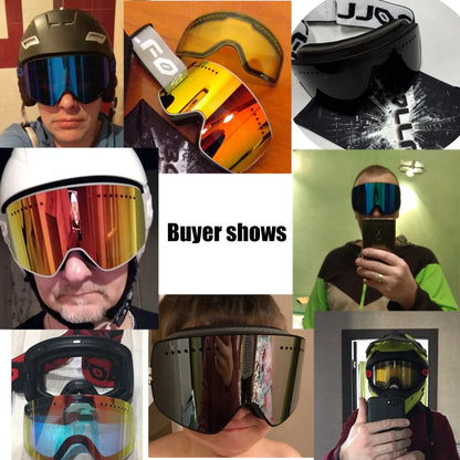 Magnetic Double Layer Polarized Lens Ski Goggles