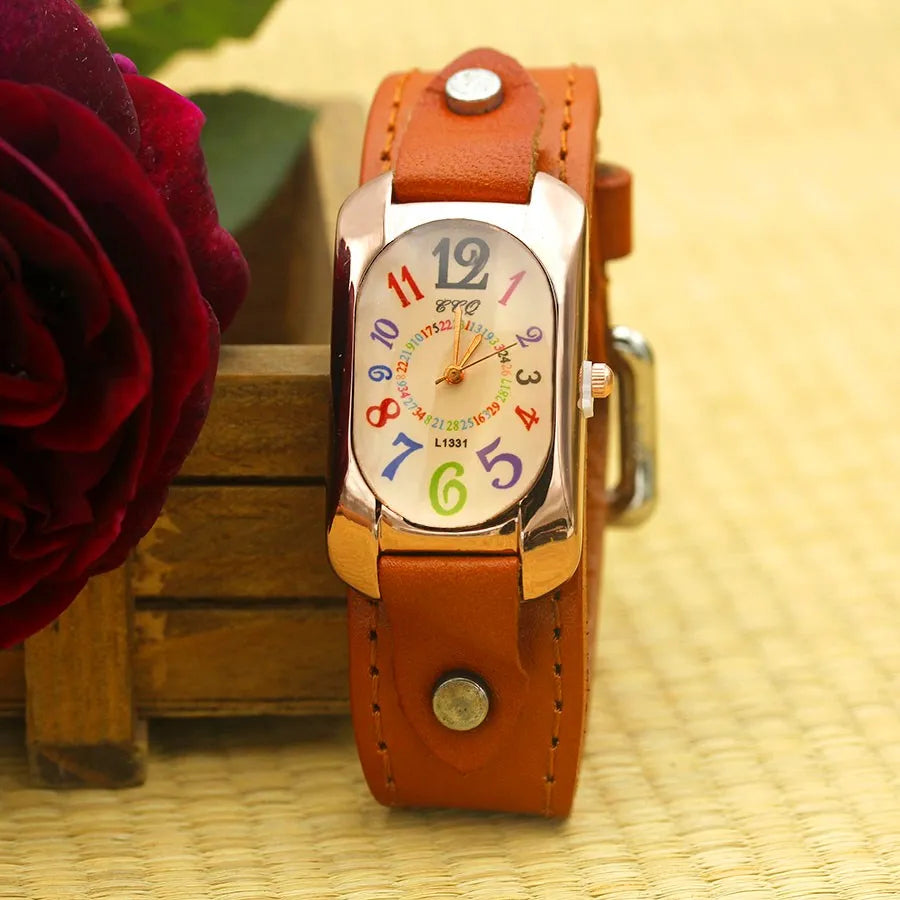 Women Cow Leather Strap Watch