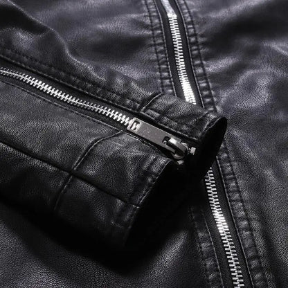 Men's Stylish Faux Leather Motorcycle Jacket
