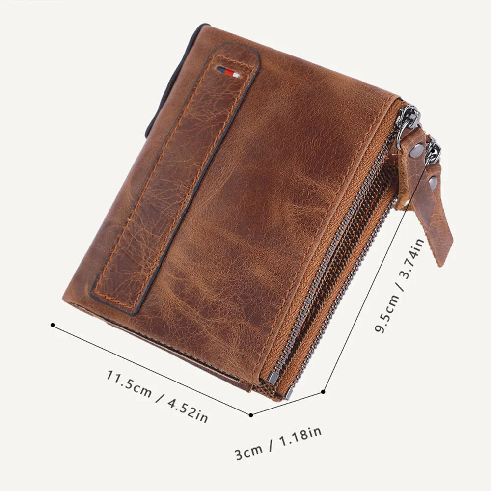 Genuine Cow Leather Male Wallet