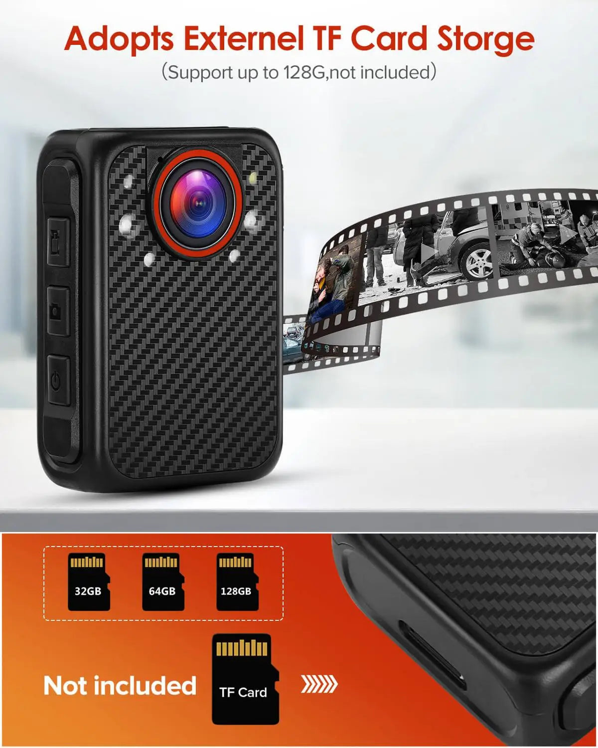 X1  Full HD 1080P Body Mounted Camera