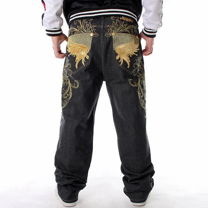 Men Street Dance Wide Legs Baggy Jeans