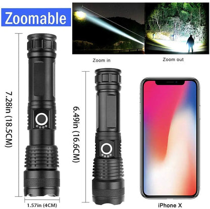 High Power XHP70 Rechargeable Led Flashlight