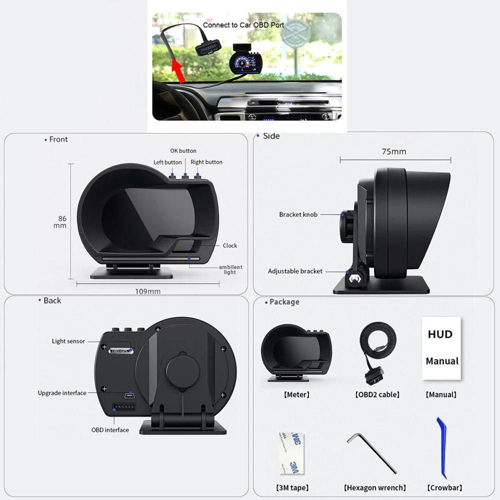 V60 Newest Head Up HUD speedmeter