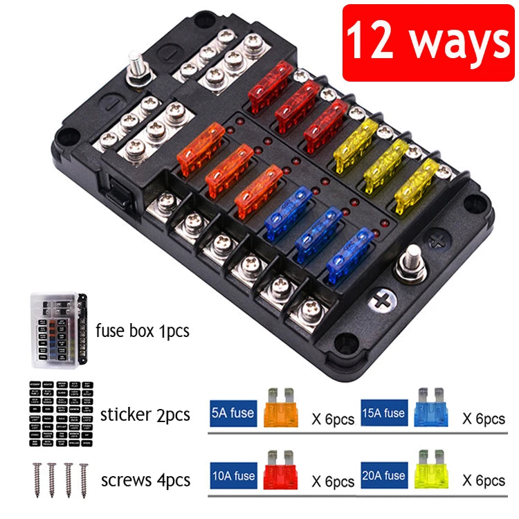 12V-24V Car Boat Fuse Box