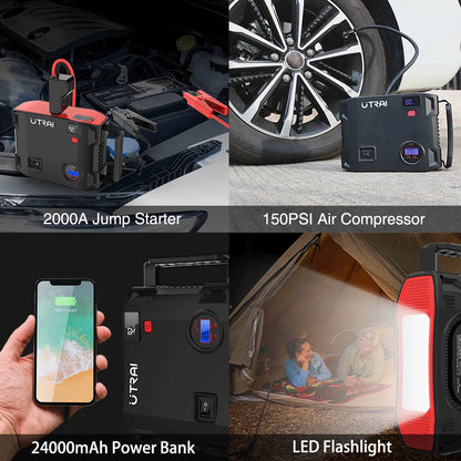 Jump Starter 4 in 1 Pump Air Compressor