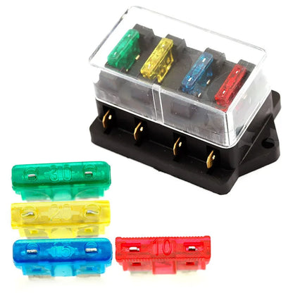 4-Way 12V/24V Blade Fuse Box