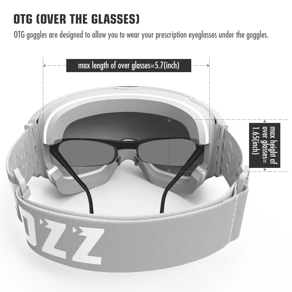 Magnetic Ski Goggles with Quick-Change Lens and Case Set