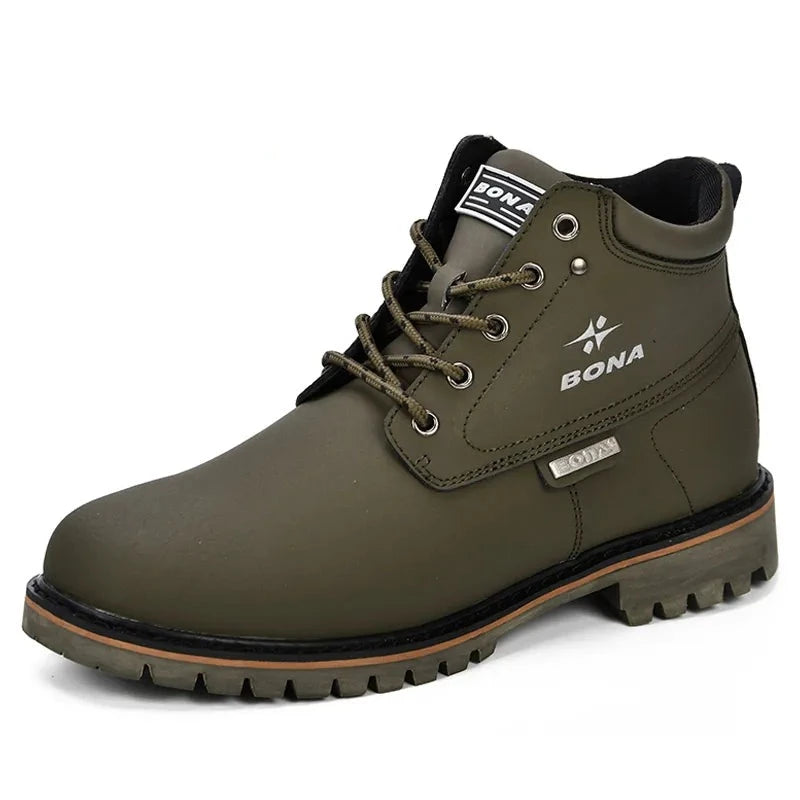 Men Split Leather Outdoor  Boots